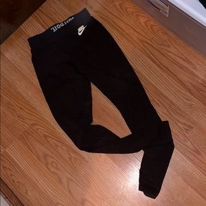 Nike striped maroon sport leggings